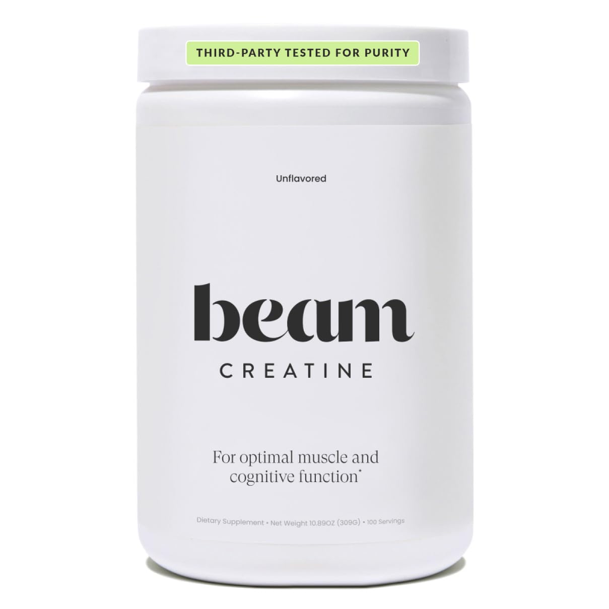 Beam Creatine Monohydrate Powder - Micronized Creatine for Muscle Growth, Strength, Endurance & Recovery - Unflavored, Fast-Dissolving, Workout Supplement for Men & Women, Keto & Vegan - 30 Servings