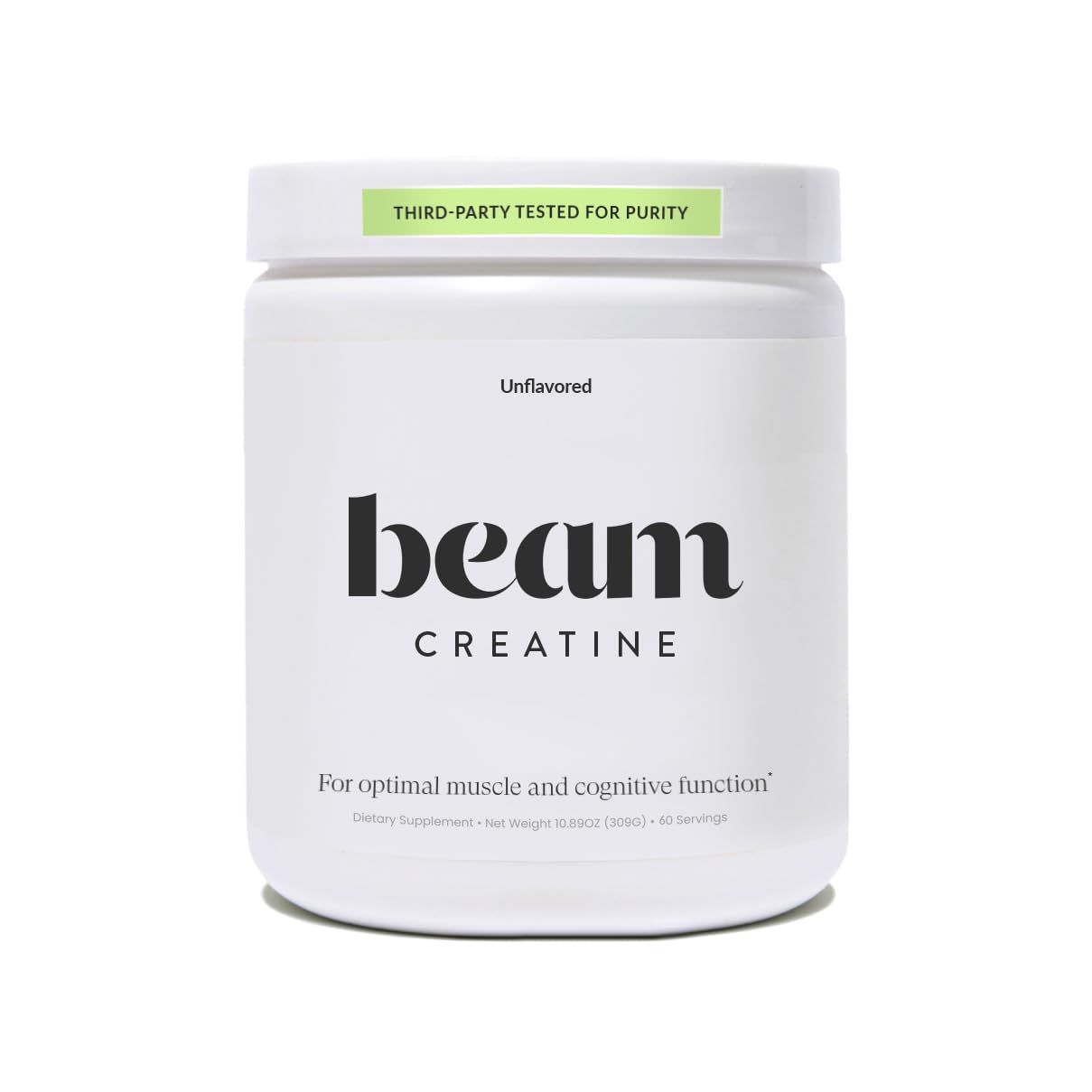 Beam Creatine Monohydrate Powder - Micronized Creatine for Muscle Growth, Strength, Endurance & Recovery - Unflavored, Fast-Dissolving, Workout Supplement for Men & Women, Keto & Vegan - 30 Servings