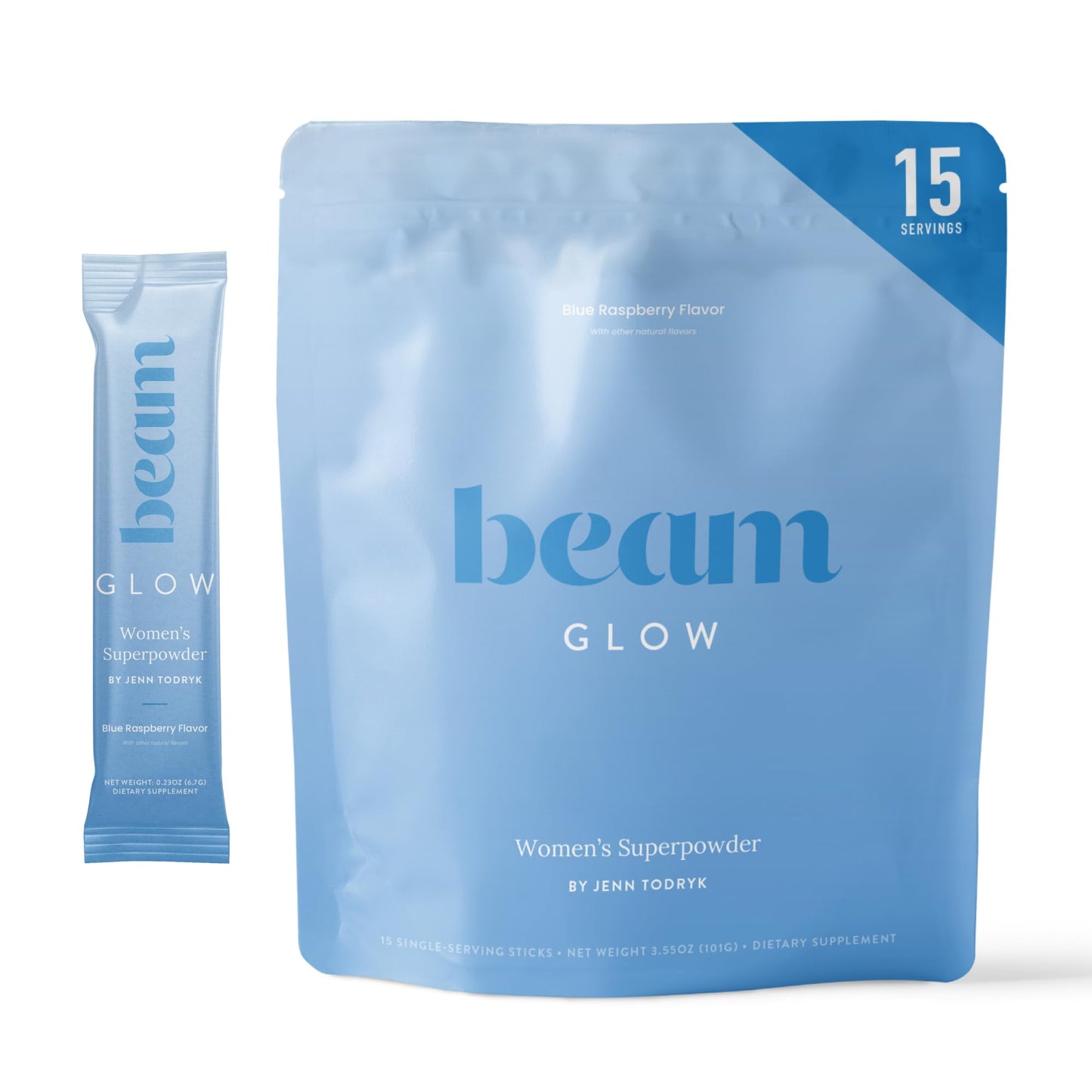 Beam Glow, Hormone Balance for Women, Thyroid Support for Women, Natural Hormone Support Powder with Selenium and Bromelain, PMS Relief, Energy, Hair Skin & Nails, Vegan, No Sugar, 15 Servings