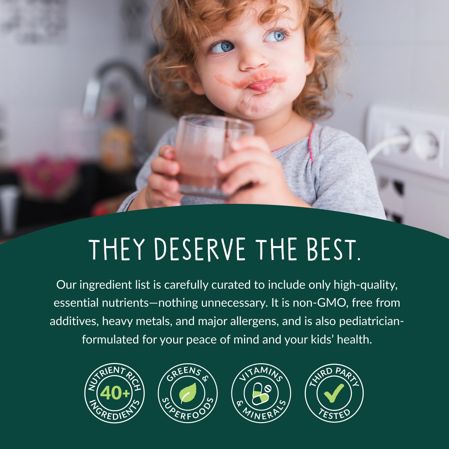 Beam Kids All in One Superfood Powder, Nutritional Shake, Organic Greens, Probiotics, Vitamins, Immune Support, Gut Health, Superfood Drink, Daily Nutrition for Children, No Artificial Sweeteners
