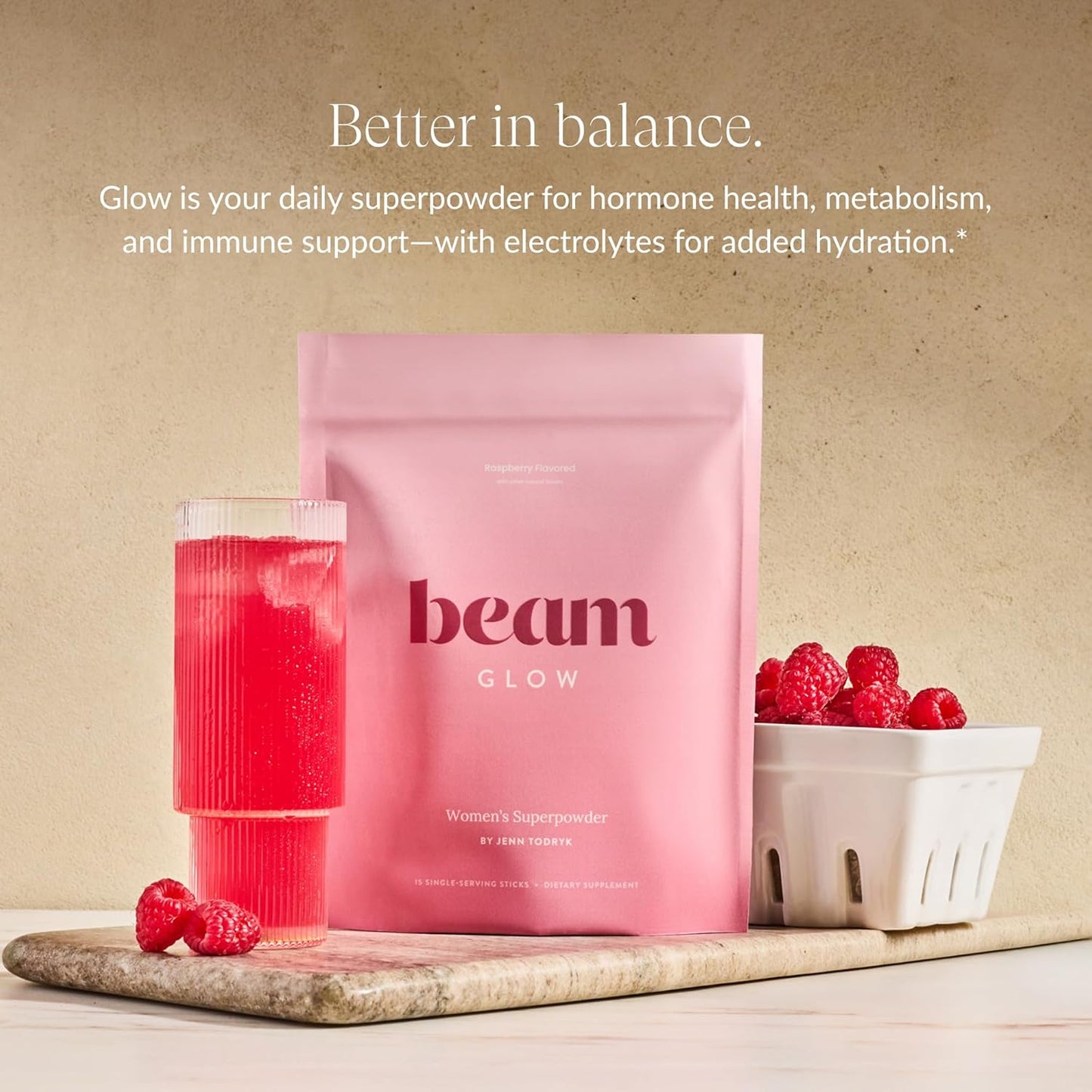 Beam Glow & Creatine Bundle, Hormone Balance, Energy & Muscle Support for Women, Hair, Skin, Nails, Hydration, Vegan, No Sugar, Third Party Tested